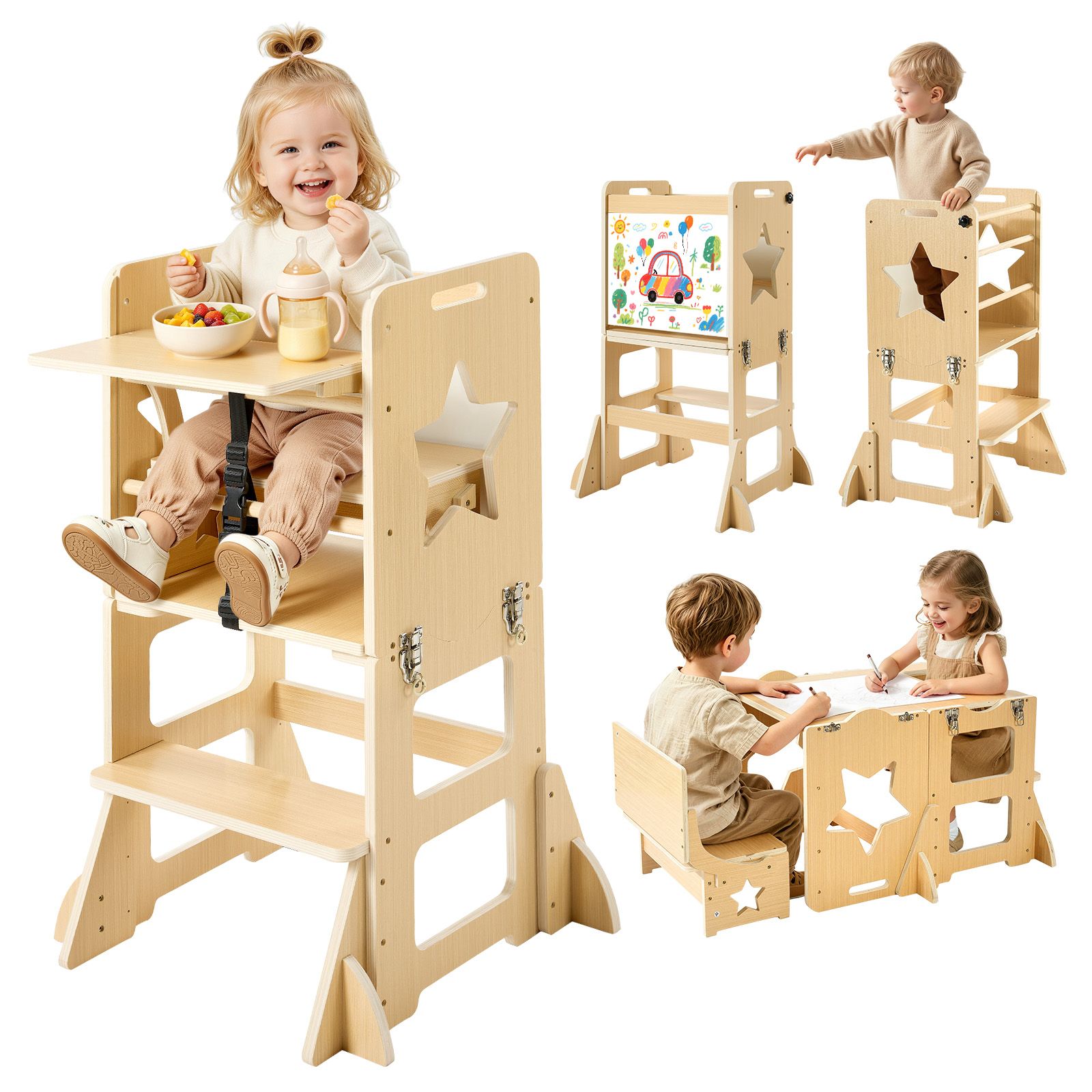 Toddler Tower, Wooden, 6 in 1  - огляд і ціна Toddler Learning Tower