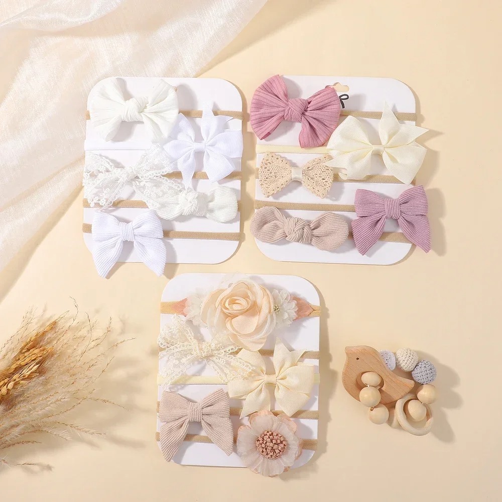 5Pcs Baby Flower Lace Bow Head - огляд і ціна Baby Products Set