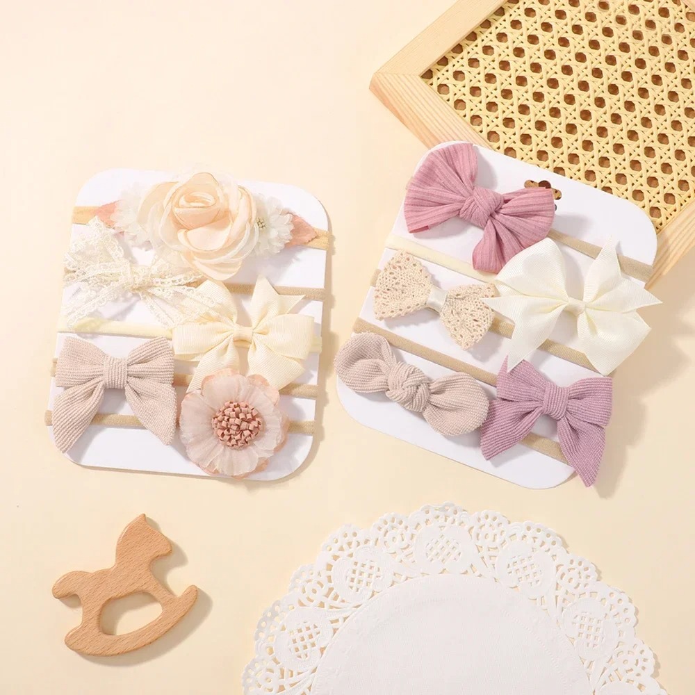 5Pcs Baby Flower Lace Bow Head - огляд і ціна Baby Products Set