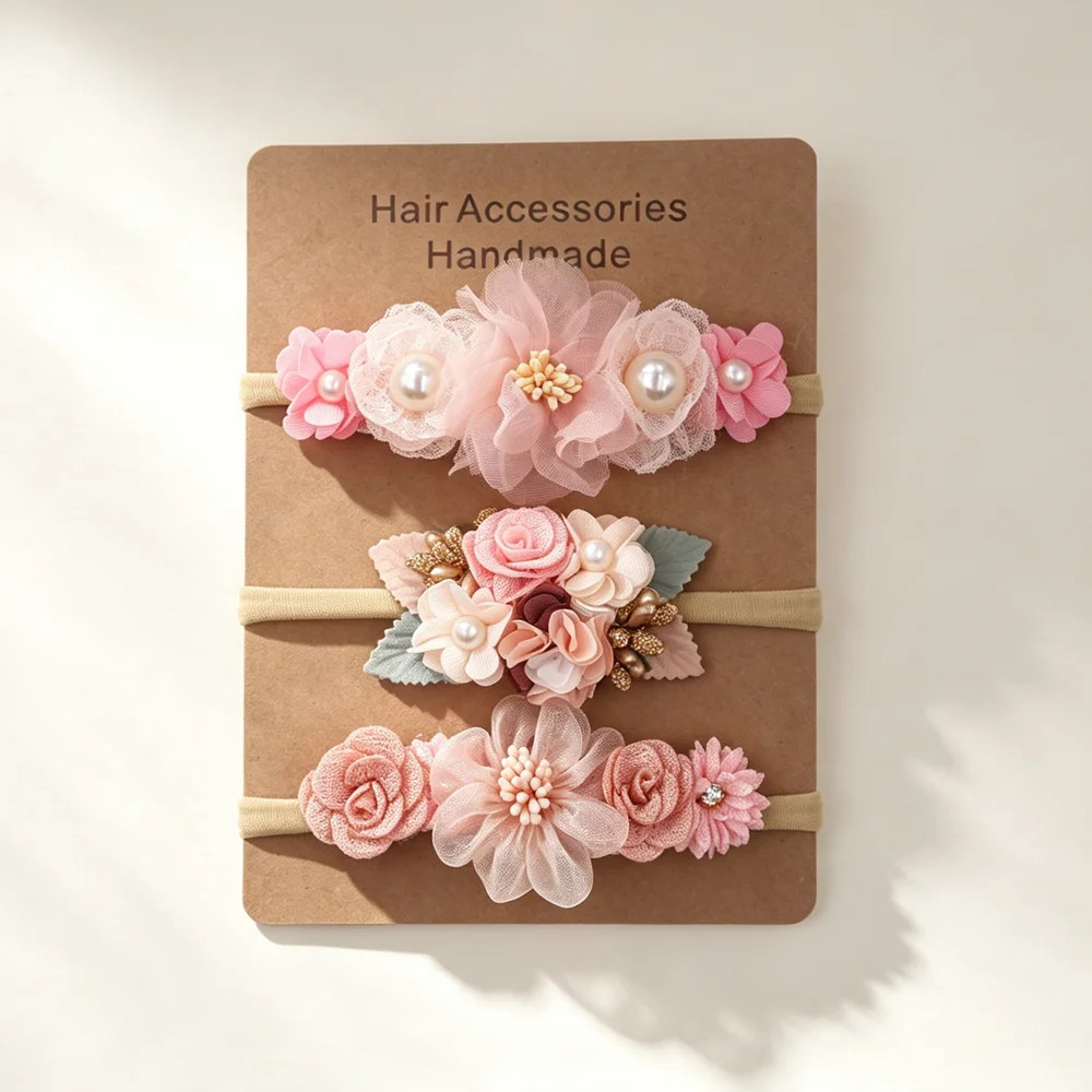 3pcs Baby Girl Elastic Headban - огляд і ціна Baby Products Set